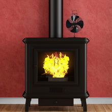 Load image into Gallery viewer, 4 Blades Fireplace Stove Fan Fuel Saving Eco USB
