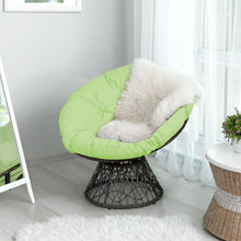 Load image into Gallery viewer, Rattan Papasan Chair Ergonomic 360-degree Swivel Soft Cushion Garden-Green
