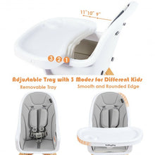 Load image into Gallery viewer, 3-in-1 Convertible Wooden Baby High Chair-Gray
