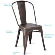 Load image into Gallery viewer, Set of 4 Tolix Style Dining Chair Stackable Bistro Chair-Copper
