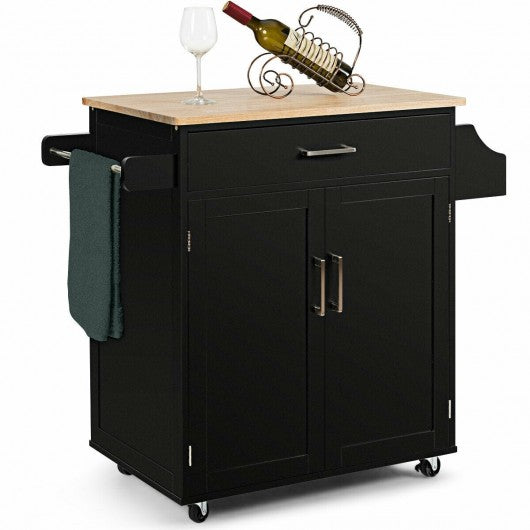 Spice Rack Towel Rack Drawer Cabinet-Black