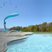 Load image into Gallery viewer, Patio Hanging Swing Hammock Chaise Lounger Chair with Canopy-Blue
