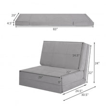 Load image into Gallery viewer, Convertible Lounger Folding Sofa Sleeper Bed-Gray
