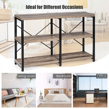 Load image into Gallery viewer, 3 Tier 47&quot; Console Metal Frame Sofa Table-Oak
