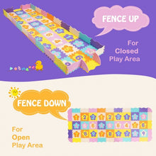 Load image into Gallery viewer, 75 Pieces Baby Foam Interlocking Play Mat with Fence with Detachable Numbers
