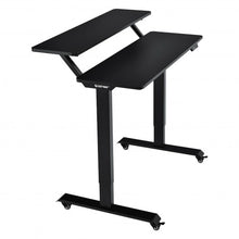 Load image into Gallery viewer, Electric 2-Tier Standing Desk Mobile Sit Stand Desk Height Adjustable-Black
