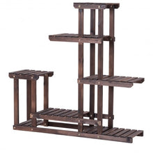 Load image into Gallery viewer, 6-Tier Garden Wooden Plant Flower Stand Shelf for Multiple Plants Indoor/Outdoor
