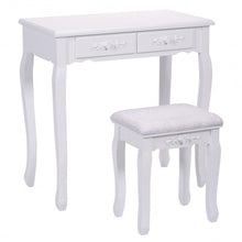 Load image into Gallery viewer, White Vanity Makeup Dressing Table with Mirror + 4 Drawers
