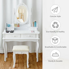 Load image into Gallery viewer, Mirror Jewelry Storage Makeup Dressing Table Vanity Set
