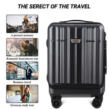 Load image into Gallery viewer, Front Pocket Luggage Business Trolley Suitcase withTSA Locks-Black
