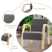 Load image into Gallery viewer, Mid Century Fabric Upholstered Wood Lounge Arm chair
