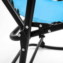 Load image into Gallery viewer, Outdoor Patio Headrest Folding Zero Gravity Rocking Chair-Turquoise
