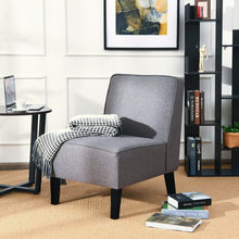 Load image into Gallery viewer, Single Fabric Modern Armless Accent  Sofa Chair with Rubber Wood Legs -Gray
