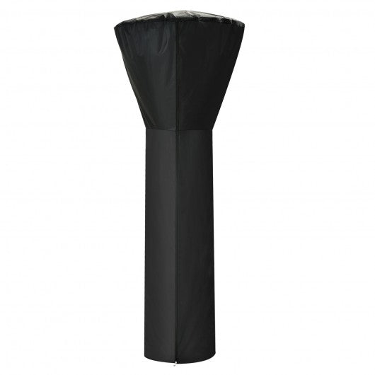 Patio Standing Propane Heater Cover Waterproof with Zipper and Bag-Black