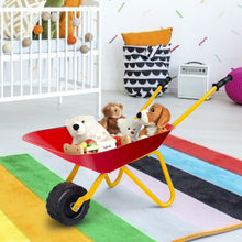 Load image into Gallery viewer, Outdoor Garden Backyard Play Toy Kids Metal Wheelbarrow-Red
