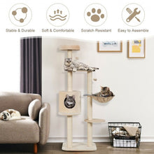 Load image into Gallery viewer, 56.5&quot; Multi-Level Cat Tree Kitten Climbing Tower-Beige
