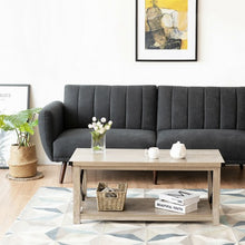 Load image into Gallery viewer, Rustic Accent Coffee Table Metal X Shaped Side Cocktail Table with Storage Shelf
