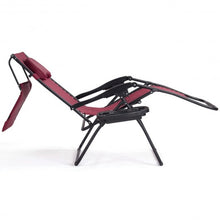 Load image into Gallery viewer, Folding Recliner Lounge Chair with Shade Canopy Cup Holder-Wine
