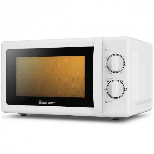 0.7 Cu. ft Retro Countertop Compact Microwave Oven-White