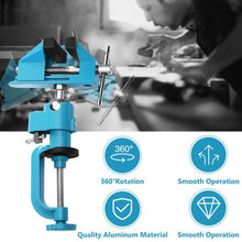Load image into Gallery viewer, Bench Vise Swivel 3&quot; Tabletop Clamp Vice Tilts Rotate 360 Universal Work

