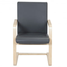 Load image into Gallery viewer, PU Leather Armrest Upholstered Dining Chair with Wood Leg
