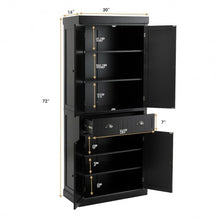 Load image into Gallery viewer, Cupboard Freestanding Kitchen Cabinet w/ Adjustable Shelves-Black
