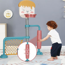Load image into Gallery viewer, 3-in-1 Height Adjustable Basketball Stand Set with Soccer and Roller
