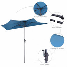 Load image into Gallery viewer, 9Ft Patio Bistro Half Round Umbrella -Blue
