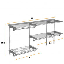 Load image into Gallery viewer, Custom Closet Organizer Kit 3 to 5 ft Wall-Mounted Closet System with Hang Rod
