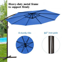 Load image into Gallery viewer, 10 Ft Patio Offset Hanging Umbrella with Easy Tilt Adjustment-Blue

