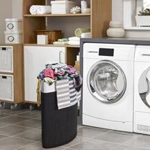 Load image into Gallery viewer, Corner Bamboo Hamper Laundry Basket-Black
