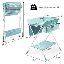 Load image into Gallery viewer, Folding Baby Changing Table with Storage -Blue
