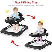 Load image into Gallery viewer, 2-in-1 Foldable Baby Walker with Music Player &amp; Lights-Black
