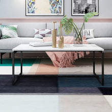 Load image into Gallery viewer, Accent Modern Coffee Tea Table for Living Room  with Metal Frame-White
