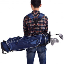 Load image into Gallery viewer, Golf Stand Cart Bag w/ 4 Way Divider Carry Organizer Pockets-Blue

