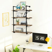 Load image into Gallery viewer, 4-Shelf Rustic Pipe Shelving Unit Vintage Industrial Pipe Wall Shelf
