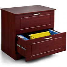 Load image into Gallery viewer, 2-Drawer Lateral File Cabinet w/ Adjustable Pole-Brown
