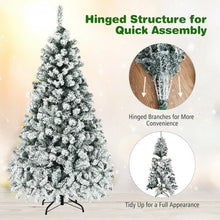 Load image into Gallery viewer, Pre-Lit Premium Snow Flocked Hinged Artificial Christmas Tree-6&#39;
