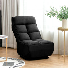 Load image into Gallery viewer, Swivel Folding Floor Gaming Chair with 6 Adjustable Positions  and Metal Base-Black
