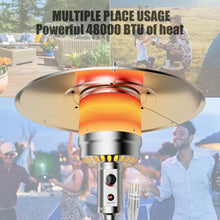 Load image into Gallery viewer, Outdoor Heater Propane Standing LP Gas Steel with Table &amp; Wheels-Gray
