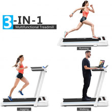 Load image into Gallery viewer, 2.25HP 3-in-1 Folding Treadmill with Table Speaker Remote Control-White
