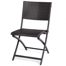 Load image into Gallery viewer, 4 pcs Patio Folding Back Rattan Camping Garden Chair

