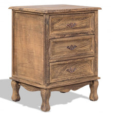 Load image into Gallery viewer, Storage Solid Wood End Nightstand w/ 3 Drawers -Coffee
