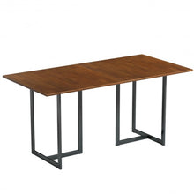Load image into Gallery viewer, Metal Frame Wood Top Console Dining Table Rectangular Kitchen Table-63&quot; Desk

