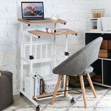 Load image into Gallery viewer, Height Adjustable Mobile Computer Stand Up Desk
