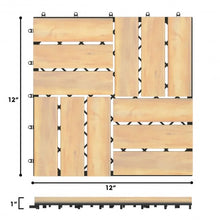 Load image into Gallery viewer, 10 PCS 12&quot; x 12&quot; Acacia Wood  Interlocking Check Deck Tiles
