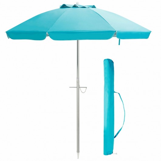 6.5FT Sun Shade Patio Beach Umbrella with Carry Bag-Blue