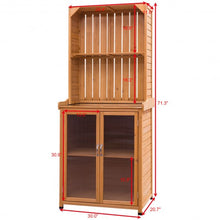 Load image into Gallery viewer, Wooden Potting Bench Outdoor Storage Cabinet
