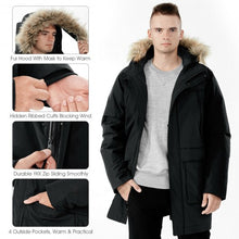 Load image into Gallery viewer, Men&#39;s Hooded Insulated Winter Puffer Parka Coat-Black-XXXL
