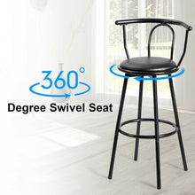 Load image into Gallery viewer, Set of 2 Swivel Seat Metal Frame Bar Stools with Footrest
